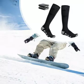 Носки с электроподогревом Зимние теплые 4 режима Удобные нагревательные термоизолированные Black