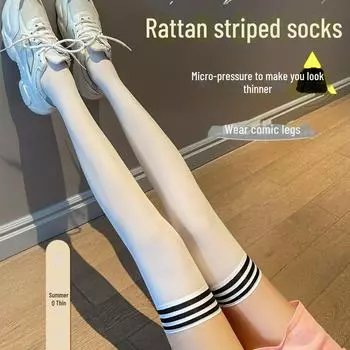 Носки с ананасами: Известные в Интернете ультратонкие шелковые колготки для женщин, устойчивые к зацепкам. Идеально подходит для лета с открытыми ногами. One size fits 80-140 catties, calf socks чёрный