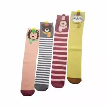Носки с героями мультфильмов, хлопковые милые носки с маленькими животными, милые гольфы, детские носки для мальчиков и девочек, От 2 до 12 лет жёлтый