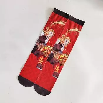 Носки с изображением демона в стиле аниме Kamado Tanjirou Nezuko Agatsuma Zenitsu, аксессуары, креативные носки с героями мультфильмов для взрослых, подарок One Size