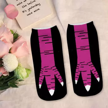Носки с изображением животных и куриных лапок для мероприятий и подарков 24CM_Black Red