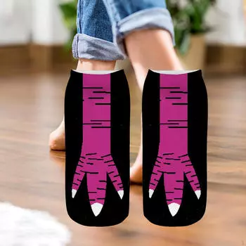 Носки с изображением животных и куриных лапок для особых случаев и подарков 24CM_Black Red