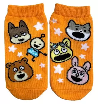 Носки с персонажами Uchu Nanchara Kotetsukun Minna Face Kids TM1016J Оранжевые 13~18см оранжевый