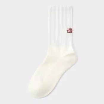 Носки с подогревом и ворсом Gu By Uniqlo Style с логотипом 01 OFF WHITE/ONE SIZE