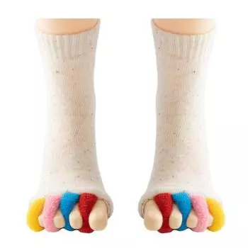 Носки с разделителями для пальцев для мужчин и женщин, носки с пятью разделителями для пальцев, носки для йоги, для спорта, тренажерного зала, здоровья, массажа, носки для выравнивания стопы белый