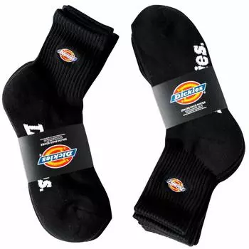Носки с вышитым логотипом Dickies, комплект из 3 пар носков средней длины с вышивкой, 3 пары для мужчин Logo Black
