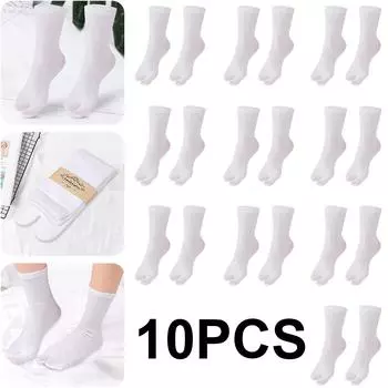 Носки-сабо унисекс. Моющиеся носки с разделителем пальцев для повседневного ношения. (белый) ?