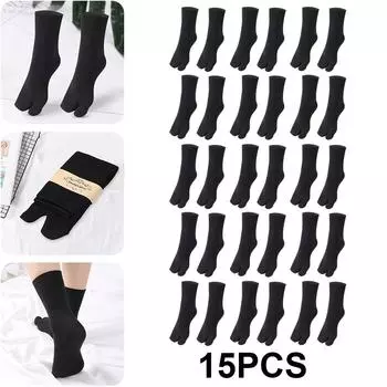 Носки-сабо унисекс. Моющиеся носки с разделителем пальцев для повседневного ношения. (черный) К