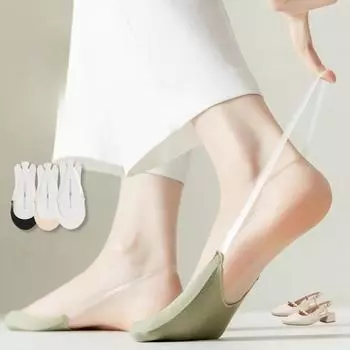 Носки-слинги Half Palm Cotton для женщин, босоножки на высоком каблуке, летние носки-лодочки, нескользящие невидимые носки с небольшим носком 35-39 белый