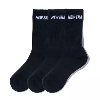 Носки SOCKS CREW 3PAIRS BLK Черный [New Era] 23-25