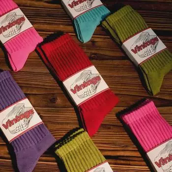 Носки средней длины Ami Khaki Retro Cotton - унисекс, осенне-зимний стиль Unisex One Size 35-44