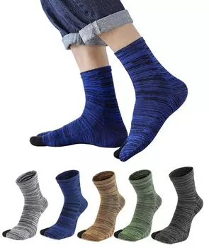 Носки Tabi из хлопка, комплект из 5 пар [InSomila] Носки с 2 пальцами, комплект из 5 пар, мужские, впитывающие пот, быстросохнущие, (2 пары)