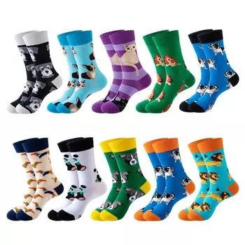 Носки-трубы с животными, мужские и женские, сумасшедшие носки, дезодорант, трендовые чулки One Size