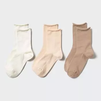 Носки UNIQLO 3P с верхним рулоном