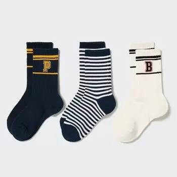 НОСКИ UNIQLO ДЕТСКИЕ ОБЫЧНЫЕ, ЛОГОТИП 3P LINE