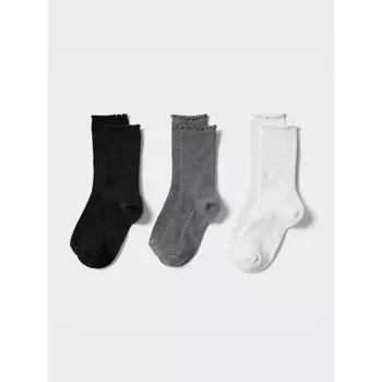 Носки Uniqlo для девочек 3p Mellow 09 BLACK/KIDS 18cm