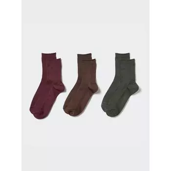 Носки Uniqlo Japan, 3 пары, в рубчик 09 BLACK/2426