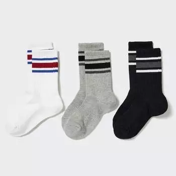 НОСКИ UNIQLO KIDS 3P (ЛИНИЯ/ЛОГОТИП) К