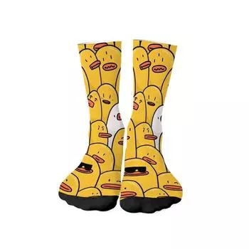 Носки унисекс Happy Socks с мультяшным абстрактным милым принтом утки, мягкие удобные носки в стиле Харадзюку, носки в стиле хип-хоп, аксессуары, новинка, забавный подарок One Size