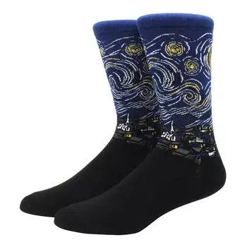 Носки унисекс в стиле «астронавт», хлопковые, Harajuku, цветные, длинные, женские, космические, уличная одежда, 1 пара, размер 38-46