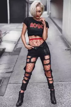 Носки в сеточку Merry See красные