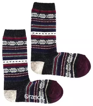 Носки Жаккард Шерсть Crew [Lasox] D.Charcoal