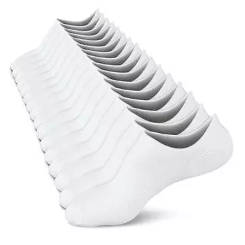 Носки женские, низкие носки, нескользящие, плоская линия, 8 пар One Size белый
