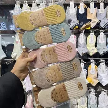 Носки Женские носки с кондиционером Носки-лодочки Женские невидимые носки Неглубокие силиконовые носки с защитой от падения пятки One Size