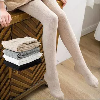 Носки женские, новые осенне-зимние детские шерстяные и толстые леггинсы, колготки, теплые хлопковые танцевальные носки из земляной шерсти M/60cm3-5years old