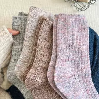 Носки женские осенне-зимние термобелье для дома носки для сна шерстяные кашемировые утолщенные теплые носки средней длины рождественские подарки EUR 35-39