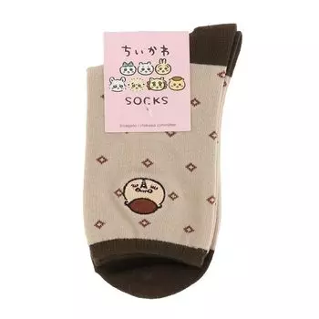 Носки женские с рисунком кролика чикава каштанового цвета манджу с вышитыми точками в одну точку 03197002 каштановый манджу [наигай] 3197002-224-21