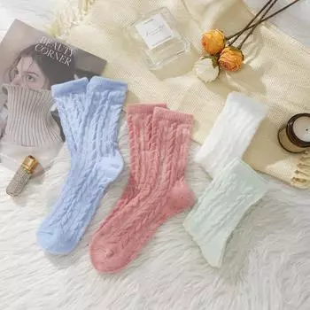 Носки женские теплые пушистые носки женские домашние уютные мягкие спальные носки осень зима one size белый