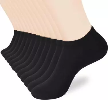 Носки Женские тонкие спортивные беговые легкие носки с низким вырезом, 6 пар One Size чёрный