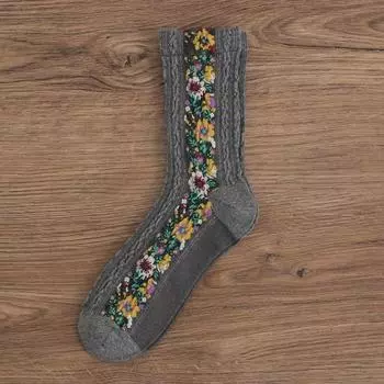 Носочки вязаные темно-серого