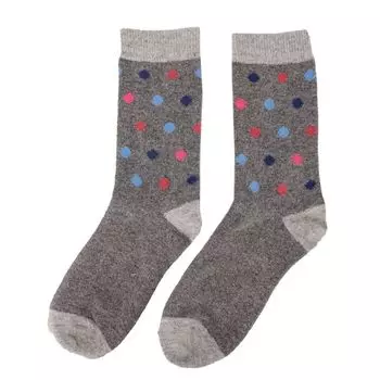 Носок из ангорской шерсти в серый и розовый горошек Женщина BILL TORNADE