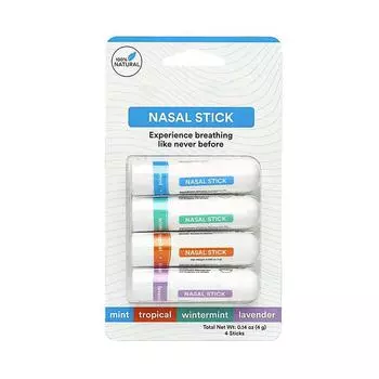 Носовая палочка (4 шт.) | Повышает концентрацию внимания + улучшает дыхание | Дарит ощущение свежести | Ароматерапевтический ингалятор с маслом