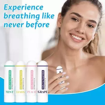 Носовая палочка (4 шт.) | Повышает концентрацию внимания + улучшает дыхание | Дарит ощущение свежести | Ароматерапевтический ингалятор с маслом