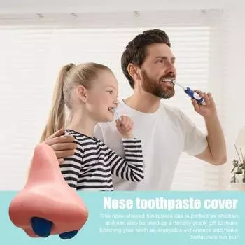 Носовой колпачок для зубной пасты, многоразовый выдавливатель для тюбика зубной пасты, дозатор зубной пасты в форме носа, подарок для друзей семьи розовый