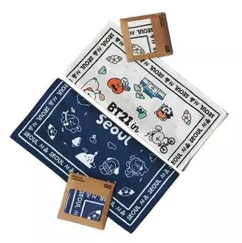 Носовой платок BT21 Seoul Edition (3 варианта) #Navy x 1pcs