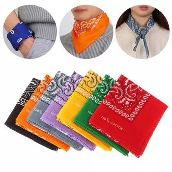 Носовой платок Головной убор Шейный шарф Квадратные шарфы с принтом Повязка для волос Браслет Пейсли Бандана