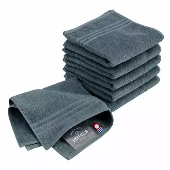Носовой платок Imabari Towel Towel Towel Doll, набор из 6 шт., цвет Cloud Blue, 25 x 25 см, хлопок, высокая впитываемость, прочный, однотонный, сделано в Японии, прибл.. 100%