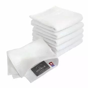 Носовой платок Imabari Towel Towel Towel Doll, набор из 6 шт., белый, 25 x 25 см, хлопок, хорошо впитывает влагу, прочный, однотонный, сделано в Японии, прибл.. 100%