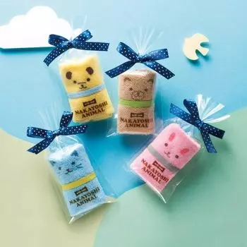 Носовой платок Nakayoshi Animal с индивидуально упакованным носовым платком, небольшой движущейся призовой петлей, полотенце, подарок, сувенир, приветствие, (36)