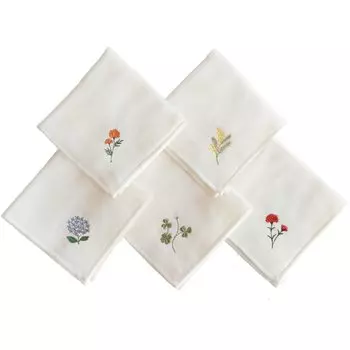 Носовой платок с полотенцем Имабари, вышитый цветком Ироха, 25 см x 25 см, выход на пенсию, подарок на возвращение, семейный подарок, хлопковая марля, мимоза, календула, клевер