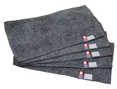 Носовой платок Uenishi Sangyo с выпирающими карманами, сертифицированное полотенце Imabari, 13 x 25 см, темно-серый, набор из 5 шт. темно-серого