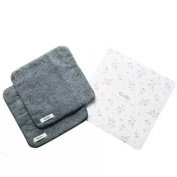 Носовой платок Wellis Sustainable Cotton Towel Gift Gray 2 шт. серый