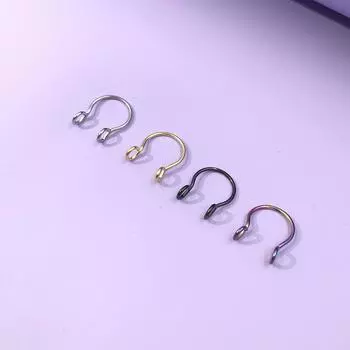 Носовой зажим U-образного кольца из нержавеющей стали с вакуумным покрытием, безделушки для носа