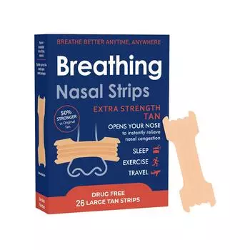 Носовые полоски Breathe Right, Экстра сила, Носовые полоски, Помогают остановить храп, Решение от храпа без лекарств One Size
