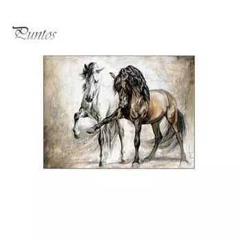 Ностальгический плакат без рамы, изображение лошади, танца, настенная живопись, декор для гостиной 21*30cm