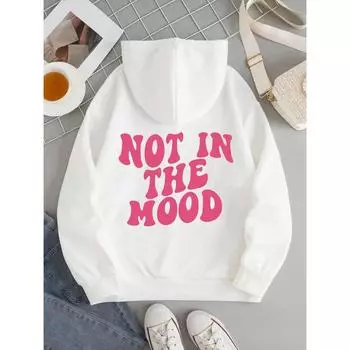 Not In The Mood Personality Letter Male Hoody Fashion S-XXL Autumn Sweatshirt High Quality Hooded Simple Casual Sportswear S